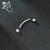 14G Stainless Steel Opal Curved Barbell Eyebrow Ring Cartilage Earring Crystal Labret Piercing Jewelry 6/8/10/12/14mm