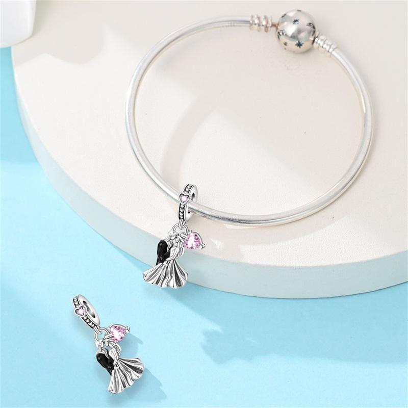 Trendy Copper Rose Bouquet Fairy Tale Series Dangle Charm Fit Original Bracelet Diy Women Jewelry Accessories