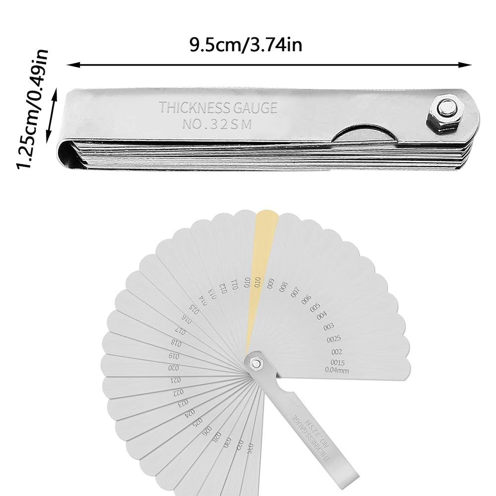 Blades Feeler Gauge Set Stainless Steel Dual Marked Metric and Standard SAE Valve Thickness Gauge Gap Measuring Tool