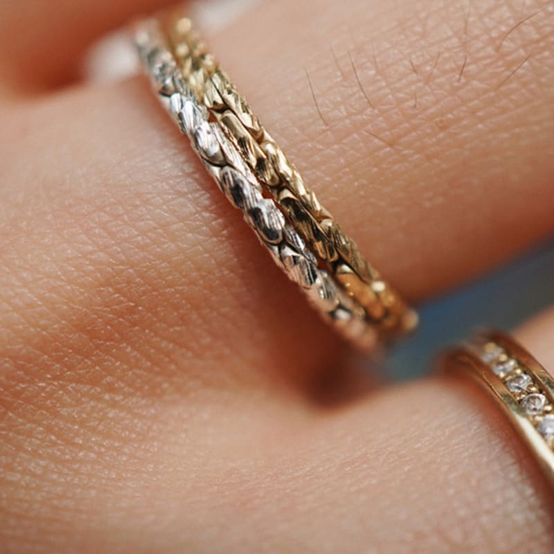 OURPIERRE STRING ROPE CHAIN RING VERMEIL