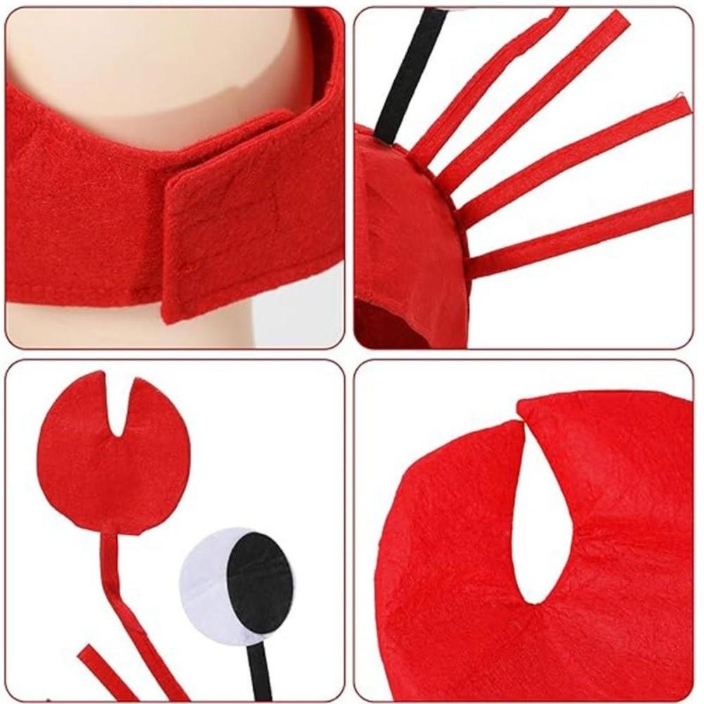 Cartoon Krabben Stirnband Tier Charakter Kostüm Kopfbedeckung Niedliches Rotes Hummer Kostüm Set Cosplay Event