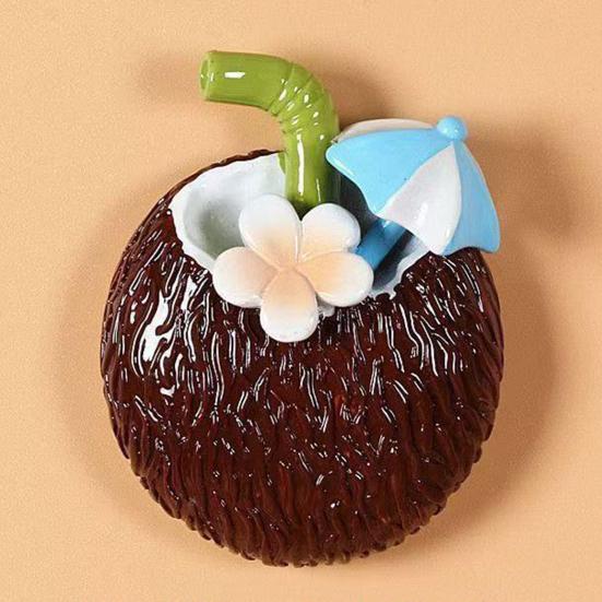 3D Coconut Drink Fridge Magnet Summer Beach Resin Coconut Juice Magnetic Refrigerator Accessories Home Office Kitchen Decoration