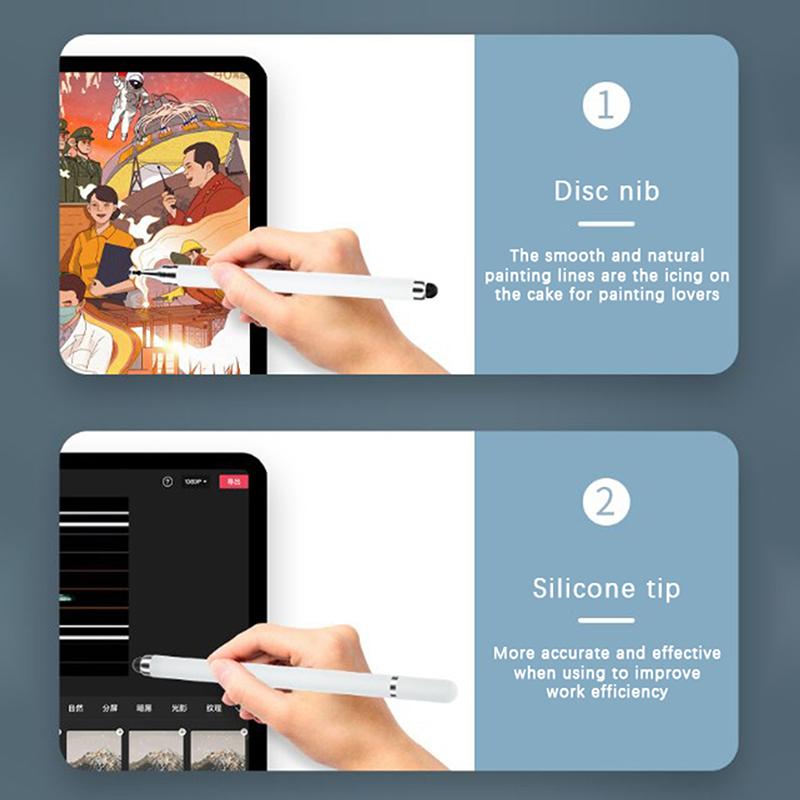 2 i 1 Universal Stylus Penn For Nettbrett Mobiltelefon Pad Tilbehør Tegne Nettbrett Kapasitiv skjerm
