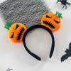 Versatile Costume Hair Pieces Halloween Plush Pumpkin Headband, Fuzzy Orange Ghost Face Holiday Headwear for Kids Adults Accessories Women Cosplay