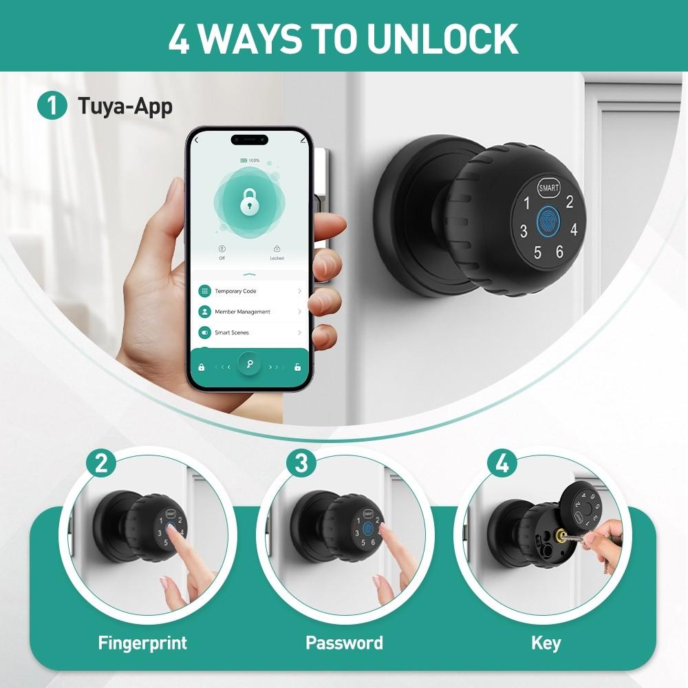 D2 Bluetooth APP Control Auto Lock Home & Office Anti Theft Security Electronic Lock Smart Fingerprint Door Lock