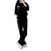 Stylish Korean Plus Velvet Thickened Casual Hoodie Two-Piece Set for Women - Autumn/Winter Chic Slimming Look