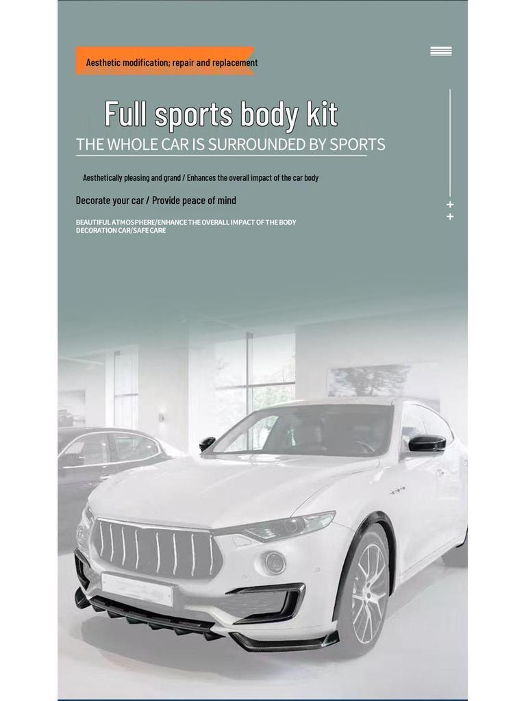 Carbon Fiber Body Kit: Grille and Side Skirt Accessories for Maserati Levante (2016-2023)