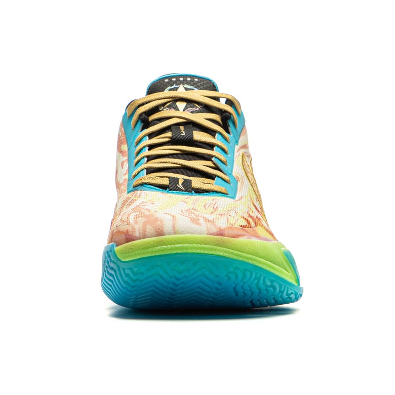 Li Ning Liren 5 Slip Resistant Coverage Lightweight Rebound Performance Basketball Shoes Men's Orange Blue ABAU095-6