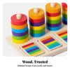 Wooden Educational ColorSorting Toy FineMotor Color Matching Board