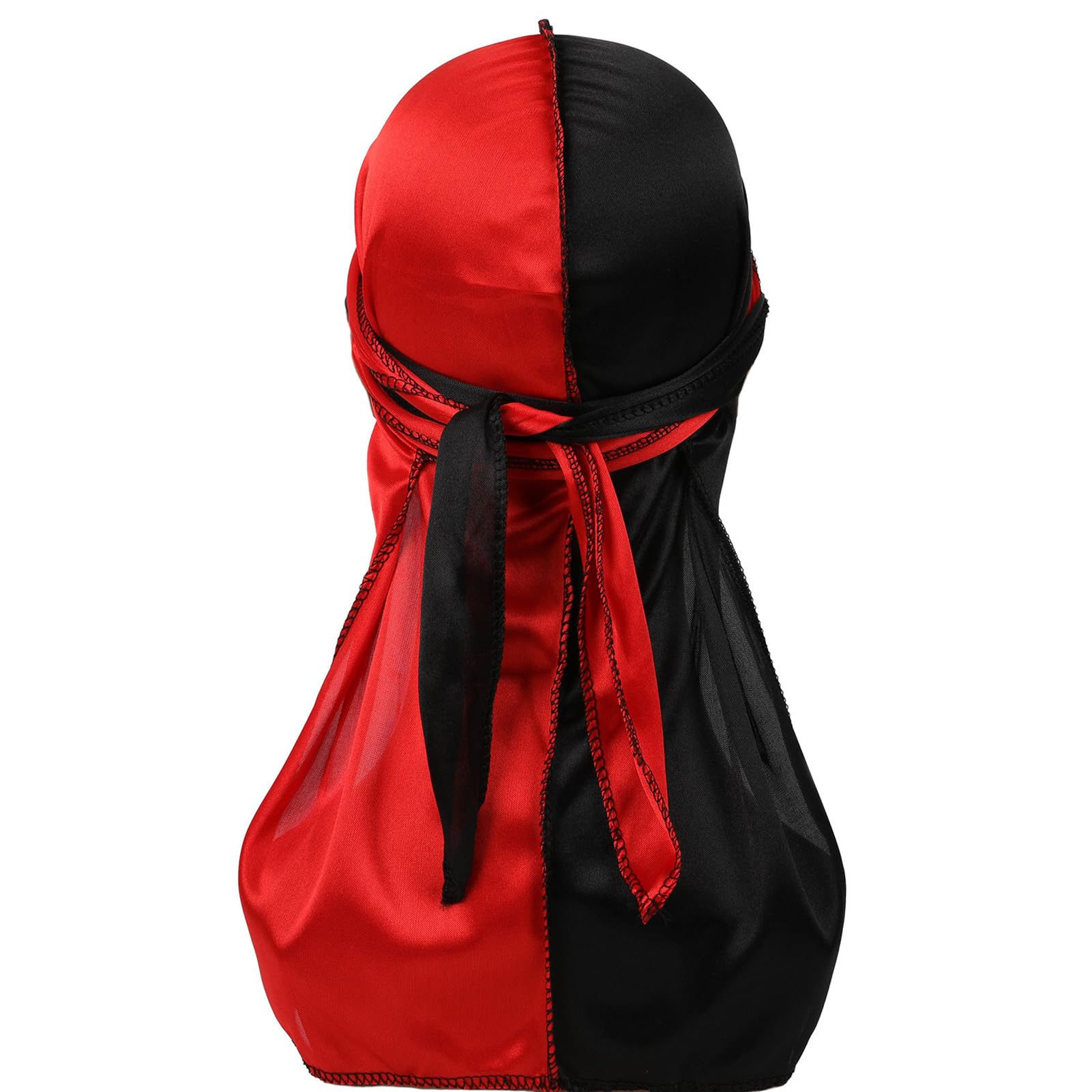 

Trifong Durag Black Red Shiny Fabric Du-rag Pirate Bandana Hip Hop Dance Wave Cap Dewrag Hiphop Costume Dance Costume Rapper Breakdance Dancer чёрный