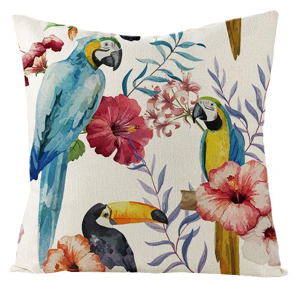 

Новая уличная водонепроницаемая льняная наволочка Тропический зеленый лист Чехол для подушки 45*45cm