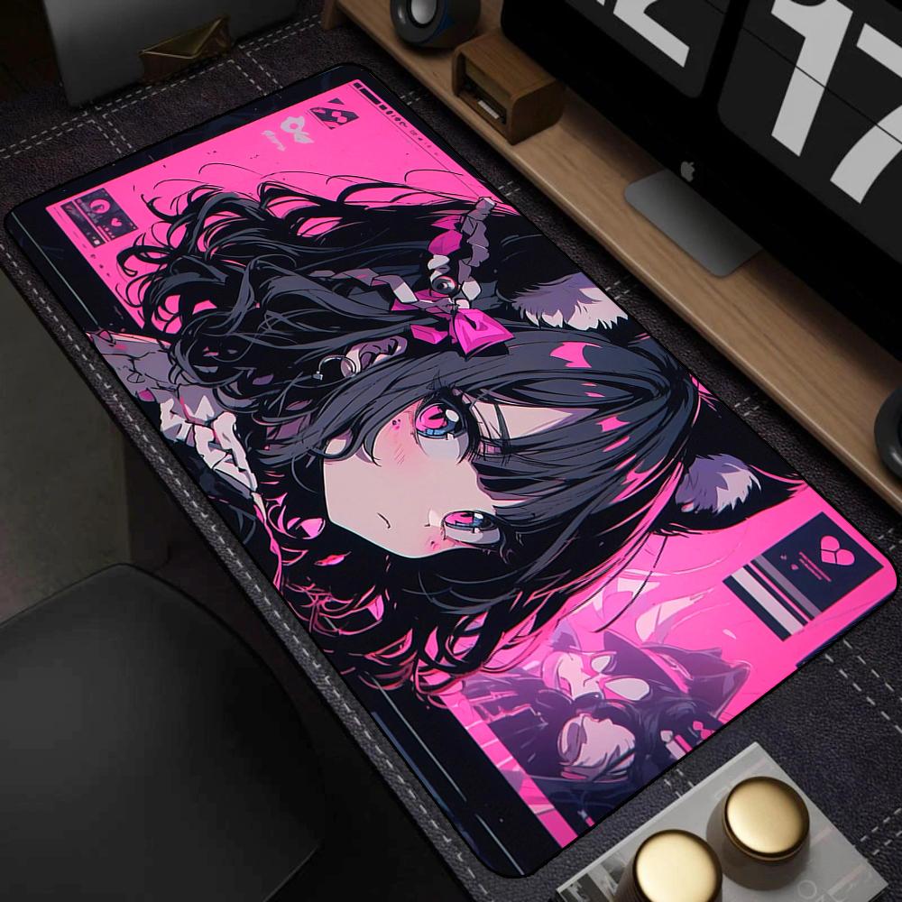 Cute Pretty Anime Girl Large Mouse Pad 400x900mm Xxl Gamer Mouse Mat Office Table Mat Kawaii Cartoon Desk Pad Gaming Accessories
