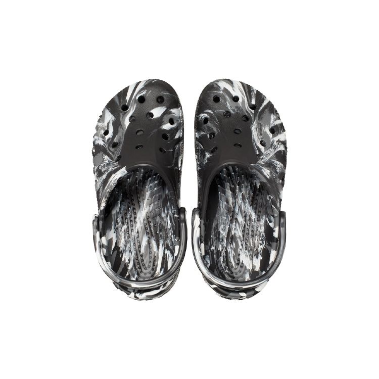 Crocs Módní venkovní EVA pantofle s mramorovým vzorem Unisex obuv Černá 206935-066