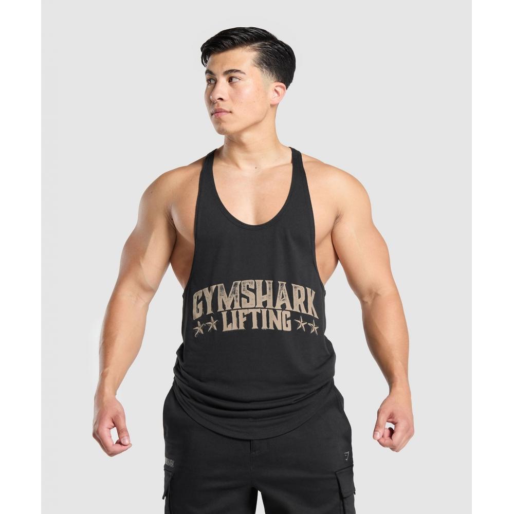 

GYMSHARK Lifting Stars Stringer Black A6A4M BB2J L
