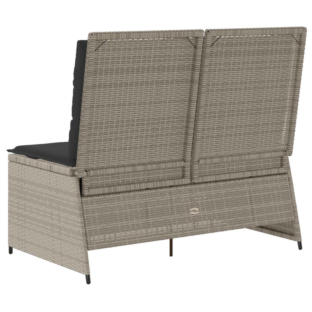 Garden Bench Light Grey Poly Rattan