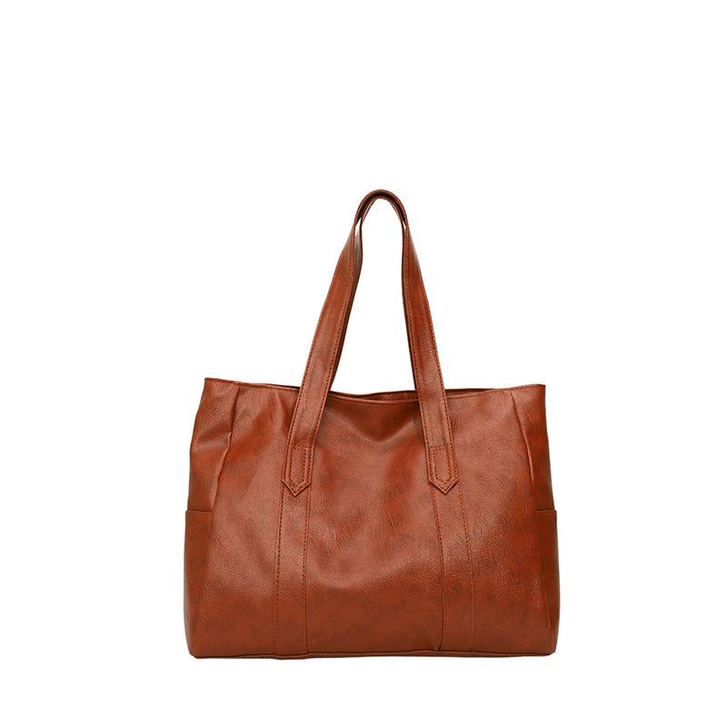 Big Bag Women's 2025 New Trendy Korean Version Versatile Simple Large-capacity Tote Bag One-shoulder Handbag Soft Women's Bag