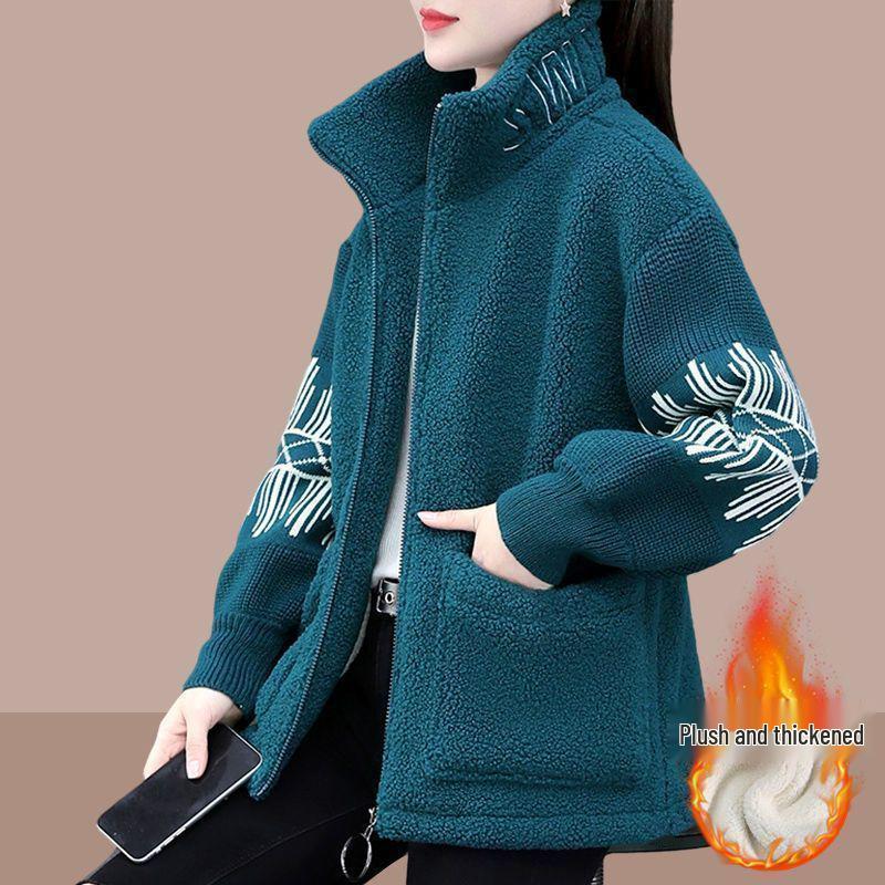Stylish Double-Sided Coral Fleece Alpaca Wool Hoodie Jacket for Autumn/Winter