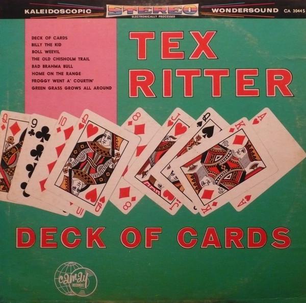 

Виниловая пластинка TEX RITTER Колода карт CA3044S Camay Records 1963 США Кантри/Фолк Б/у