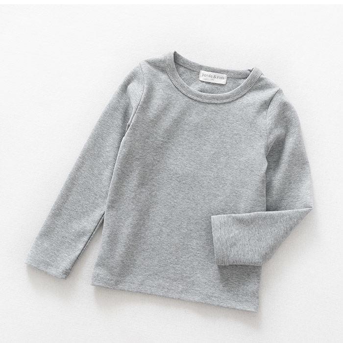 Dětské elastické bavlněné tričko s dlouhým rukávem - Bonbónová barva podzimní oblečení