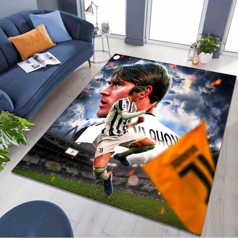 Juventus Football Player Stadium Storm Art Print Area Rug Non‑Slip Rectangular Floor Mat Soccer Fan Home Decor Rug for Gaming Room Living Bedroom