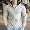 Mens Slim Fit Long Sleeve Hooded Sports Jacket Running Fitness Workout Outerwear