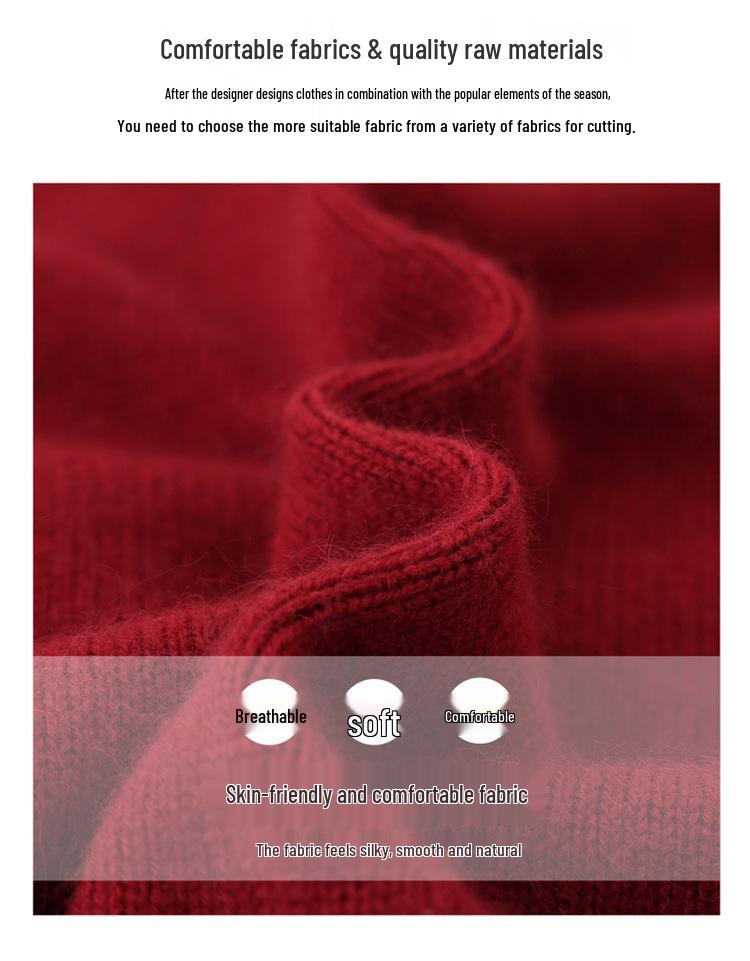 High-End Qipao Collar Women's Wool Sweater - Autumn/Winter Fashionable, Loose, Double-Strand for Mothers