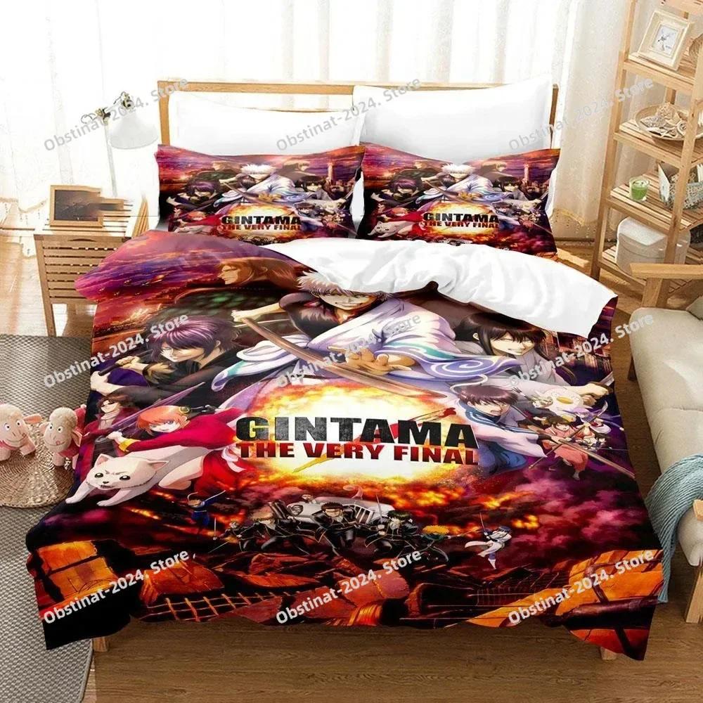 3D Gintama Anime Gintoki Sakata Bedding Set Printed Bed Set With Pillowcase Duvet Cover Soft Single Double Queen Super King Size