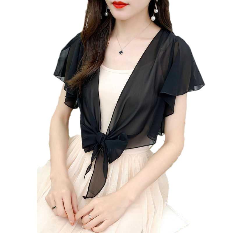 Versatile Shrug Top: Summer Sun Protection, Plus Size Chiffon Cardigan