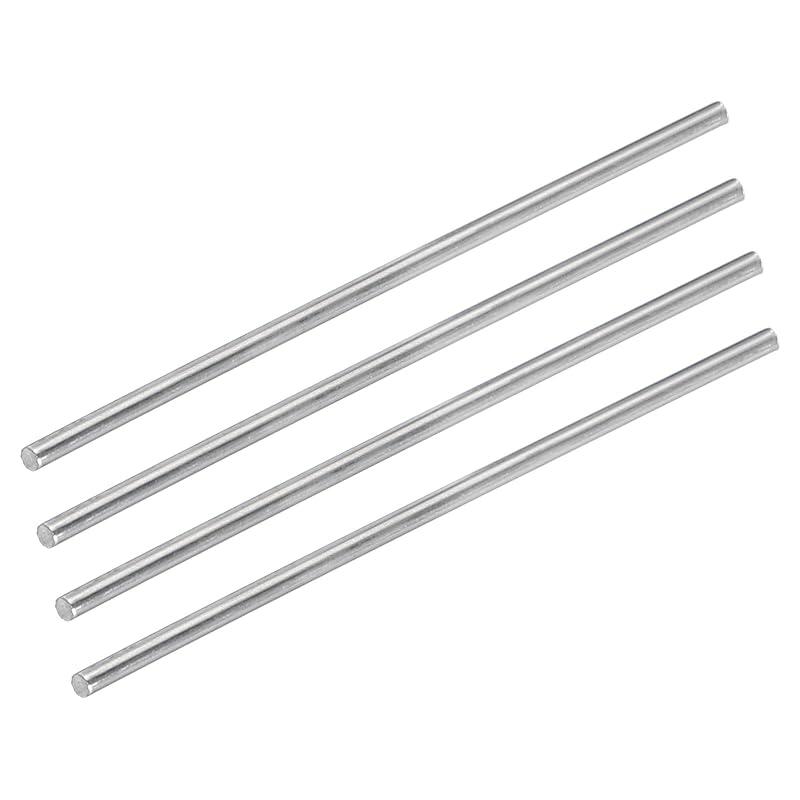 uxcell 304 Stainless Steel Round Bar 3mm x 100mm Solid Shaft Rod for DIY Craft Model Cars Helicopters Airplanes (4pcs)