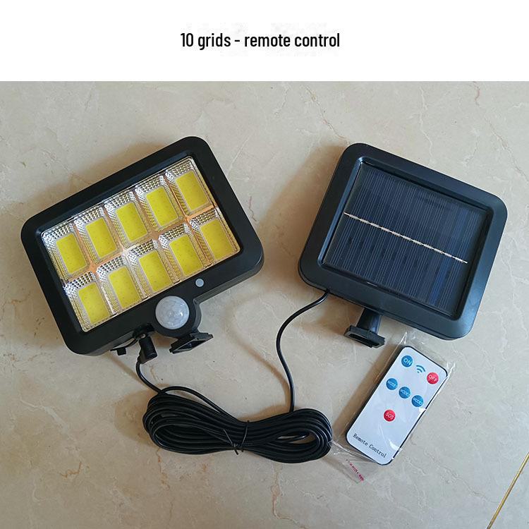 Outdoor Solar Motion Sensor Wall Lights with Remote Control for Courtyard and Corridor