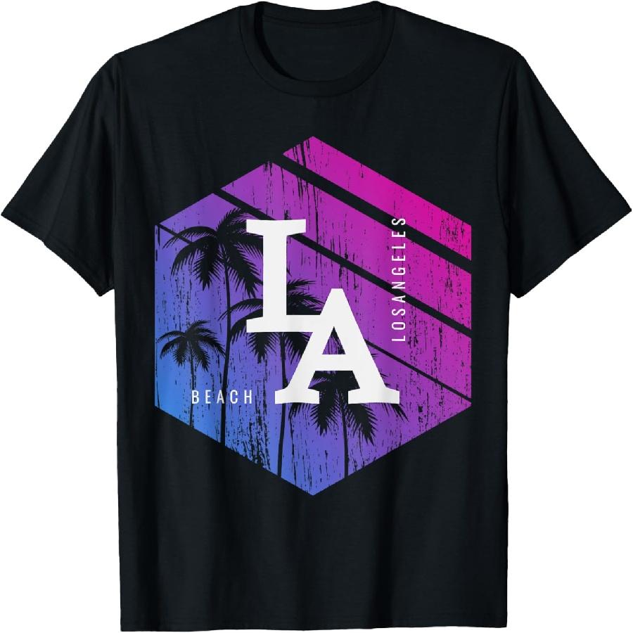 LA Los Angeles Beach T-Shirt for Men Women Girls Kids S
