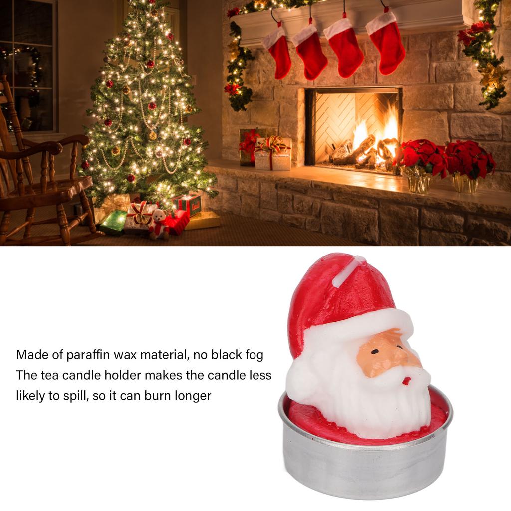 3 Pcs Christmas Santa Candles Romantic Tea Lights Candles Candlelight Dinner Ornaments Christmas Prop