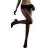 Sexy Women Pearl Chain Open Crotch Pantyhose Thin Sheer Oil Shiny Elastic Low Waist Maid Tights Stockings Exotic Lingerie