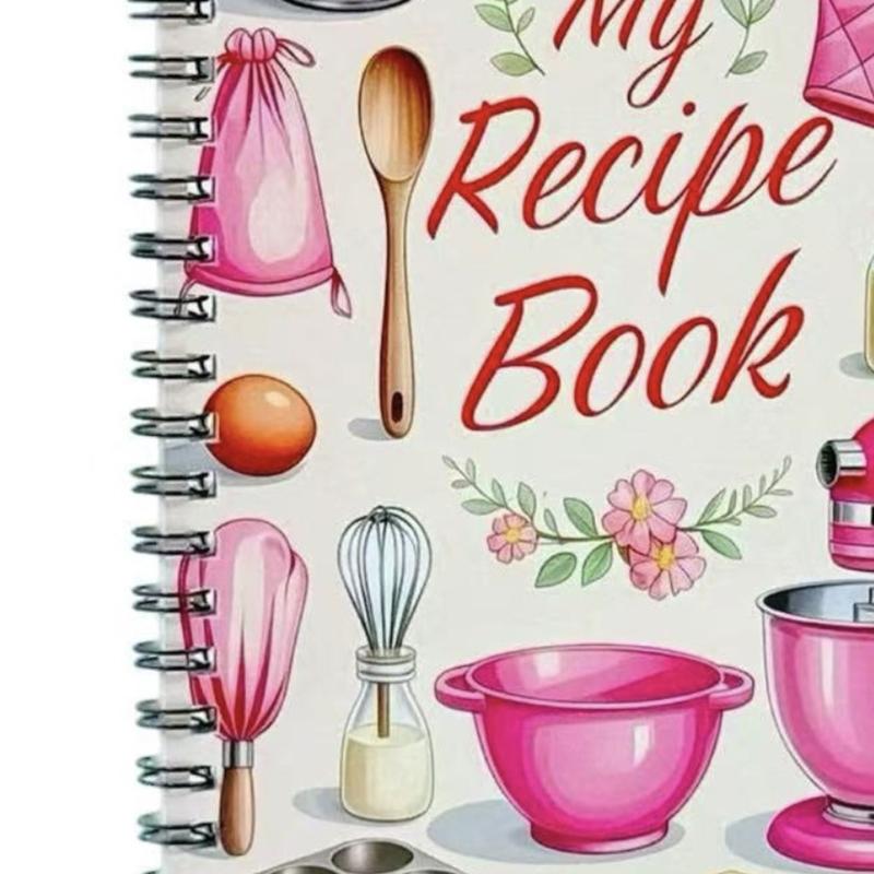Coil Binding Recipe Planner Notebook for Writing and Meal Organization Cooking Book for Portability in Homes Kitchen Use