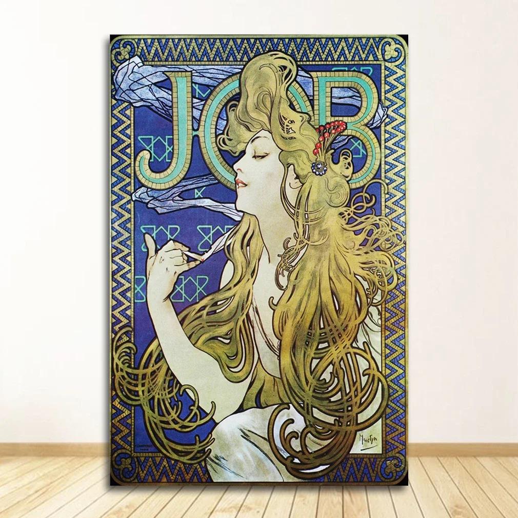 Vintage Alphonse Mucha Classic Artwork Nouveau Art Poster and Prints Canvas Painting Wall Art Pictures for Home Room Decor
