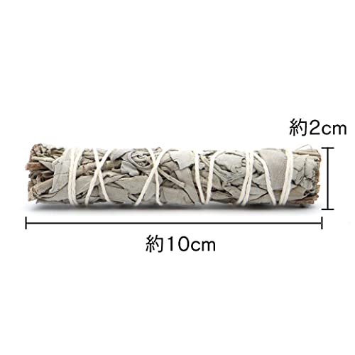 [GOLD STONE] White Sage Wand Bundle, Slim Type, Approx. 6-12g, Trial Price, Aromatherapy, Incense, California-Grown Sage, Pesticide-Free, 10 Sticks