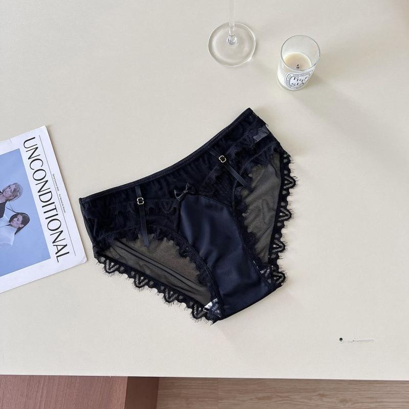 Female Summer Thin Style Lace Mesh Cotton Bottom Crotch Close Skin Triangle Briefs