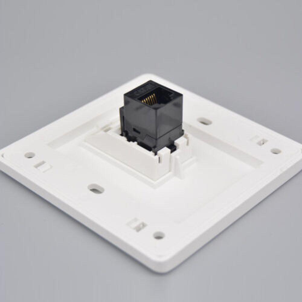 Female To Female CAT6 Gigabit Dual-Pass Network Wall Plug RJ45 LAN Faceplate Internet Straight Plug Outlet 86x86mm