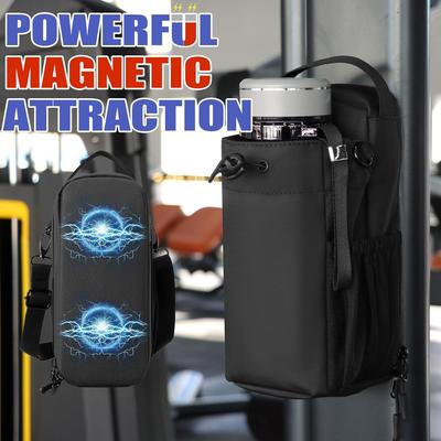 Magnetische Yoga Fitness Wasserflaschentasche - Tragbare Umhüllung mit Umhängegurt