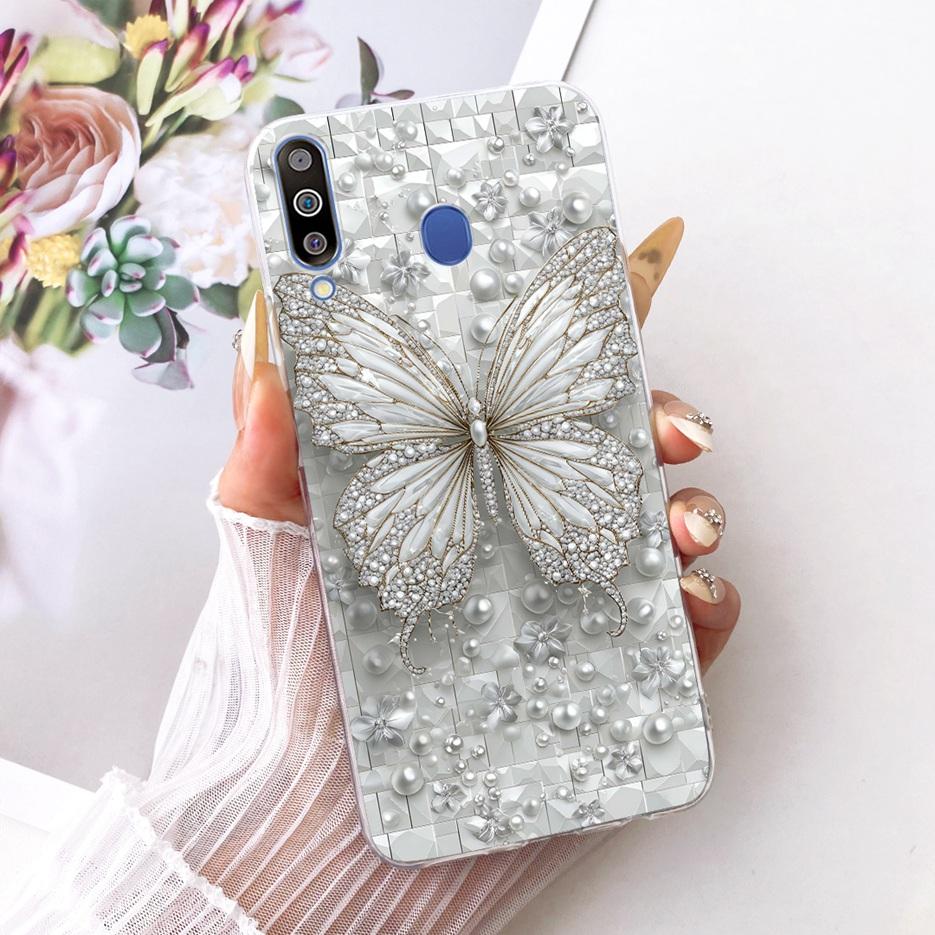 For Samsung Galaxy M10 M20 M30 Case Luxury Butterfly Tree Painted Cover Soft Slim Phone Case For Samsung M10 M20 M30 Fundas Bags