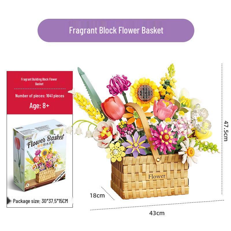 Fermi S2238 Huaylin Castle Preserved Flower Model - Handmade Building Blocks for Kids - Valentine's Day Gift