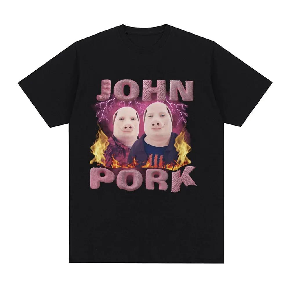 Summer John Pork Is Calling Funny Answer T Shirt Fashion For Fan Vintage Washed Unisex Comfortable Stretched Versatile Tops