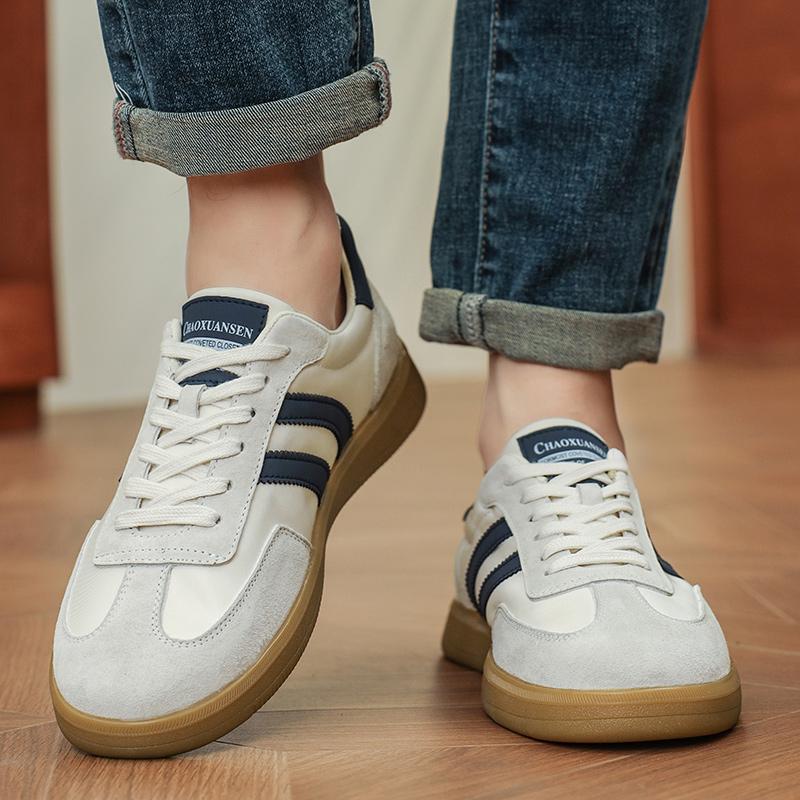 Fashion All-match Skate Shoes Men New Arrival Mens Sneakers Lace-Up Men Comfortable Casual Shoes Leather Flats Men's Walking Footwear