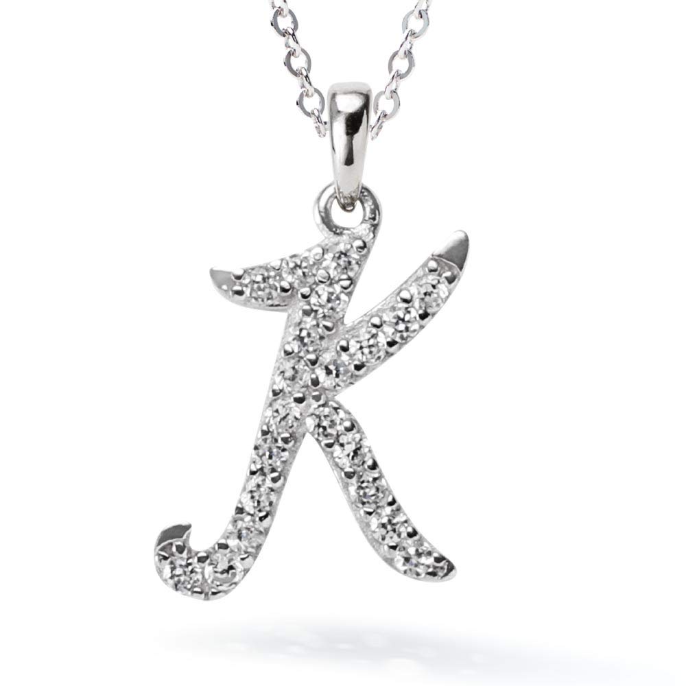 

from New Initial Necklace K Alphabet Platinum Processed 925 Silver Metal Hypoallergenic Gift [Gift York] Women s Women s