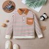 Boys Long Sleeve Striped Polo Shirt Toddler Fall Top