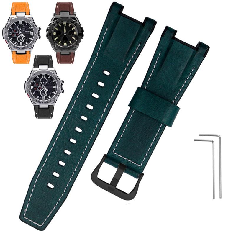 Leinwand Leder Uhrenarmband Für Casio GST-B100 S130 W300GL 400G W330 GST-W120L s120 W130L S100 Serie Herren Modifiziertes Armband 26mm 26mm