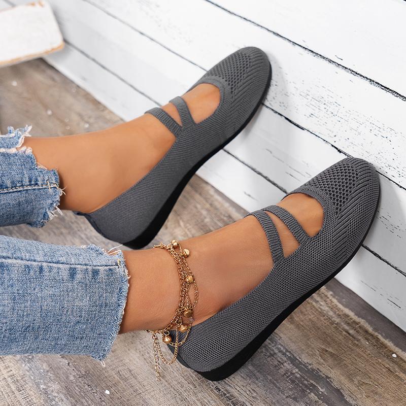 Fashion Summer Mesh Breathable Ballet Flat Shoes for Women Non-Slip Casual Shoes Solid Slip-On Comfort Ladies Footwear Women Sneakers