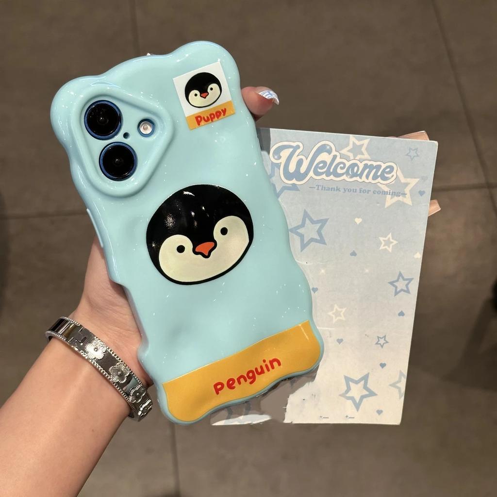 Cute Animal Avatar for iPhone16/17 Mobile Phone Case 15pro Wave Cloud 13 Bubbles 12 Women 14 Soft
