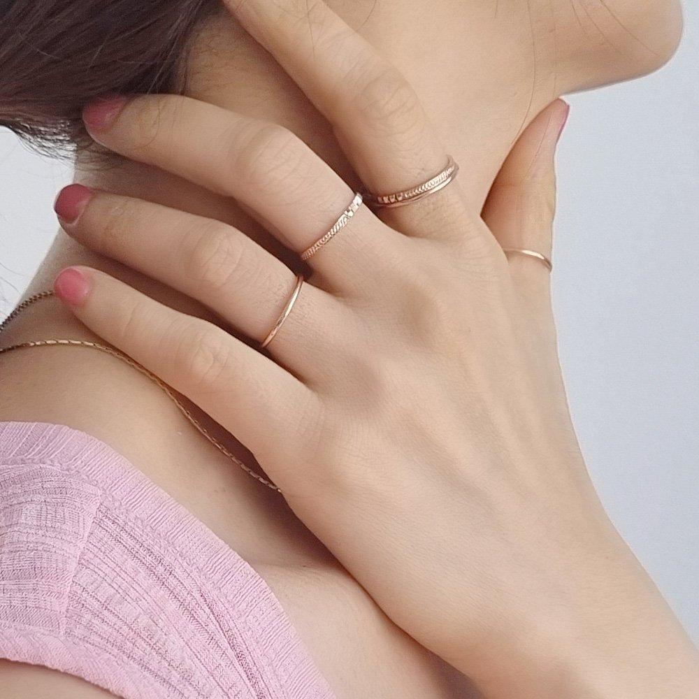 [Costarswag] 14K Gold Stud Hollow Cut Ring Guard Ring