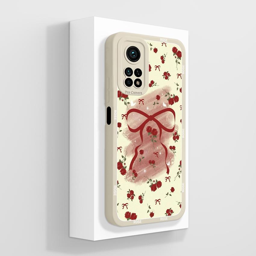 Handyhülle für Xiaomi Mi 10T 11T Pro Lite Mi 10 11 11X 11i Aromatische Blumenmuster Flüssigsilikon Weiche Stoßstange Stoßfeste Hülle für Xiaomi Stoßstangen-Taschen